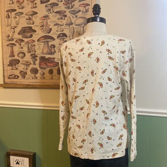 Vintage Winnie The Pooh Ribbed Long Sleeve Henley - Picture 3 of 5